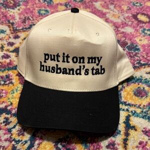 OTTO Cream and Black Cap with Embroidered Design